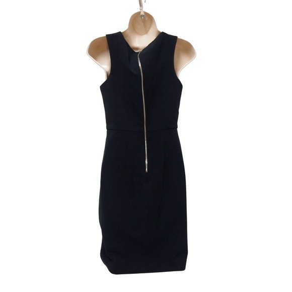 Black Halo Womens Dress 2 Navy Blue Sheath Career Twist Belt Square Neck Pockets - Picture 4 of 7